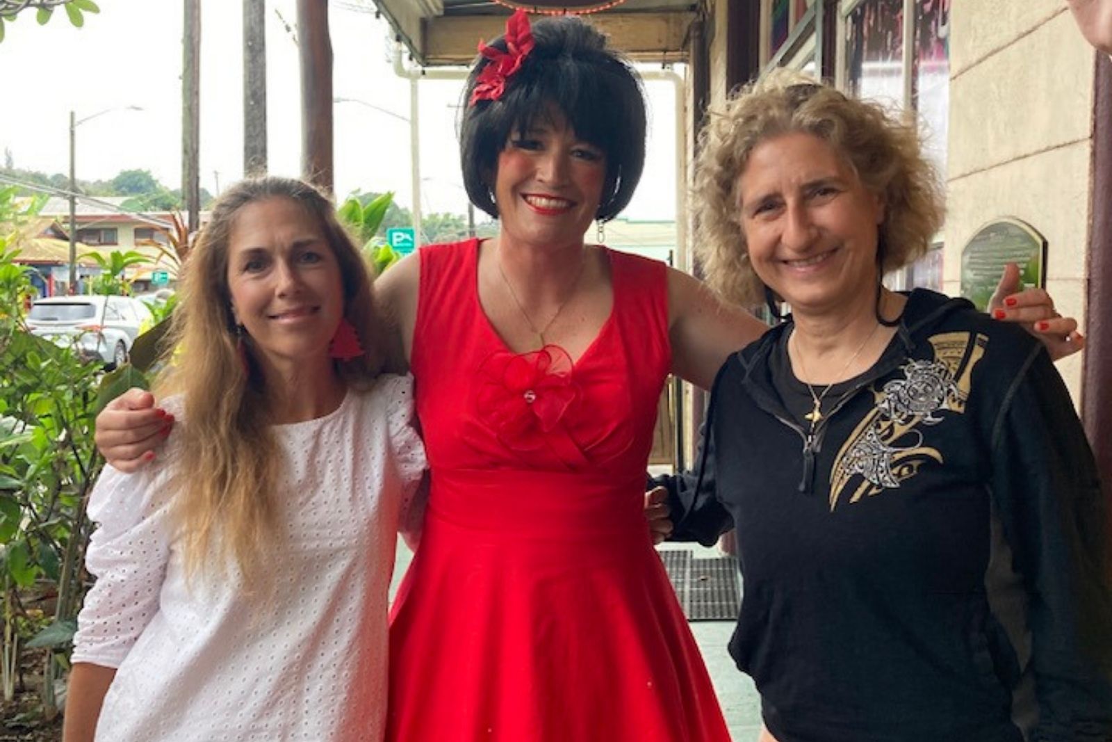(Left to Right): Janine, an actor, and Martina at the Aloha Theatre