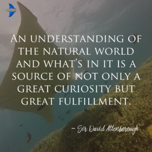 "An understanding of the natural world and what's in it is a source of not only a great curiosity but great fulfillment." - Sir David Attenborough.