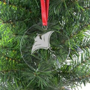 Manta Ray Clear Acrylic Christmas Ornament